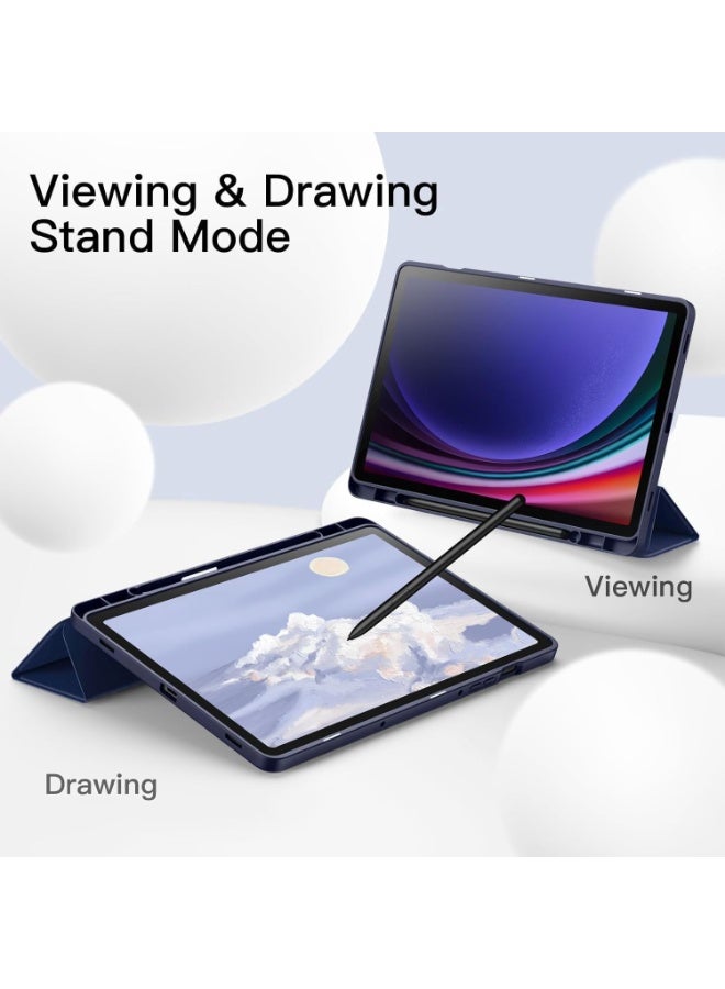 Honor Pad 10 12.1 inch 2025 Case with Pen Holder, Soft TPU Back Trifold Stand Protective Smart Cover Flip, Auto Wake&Sleep (Blue) - Image 2